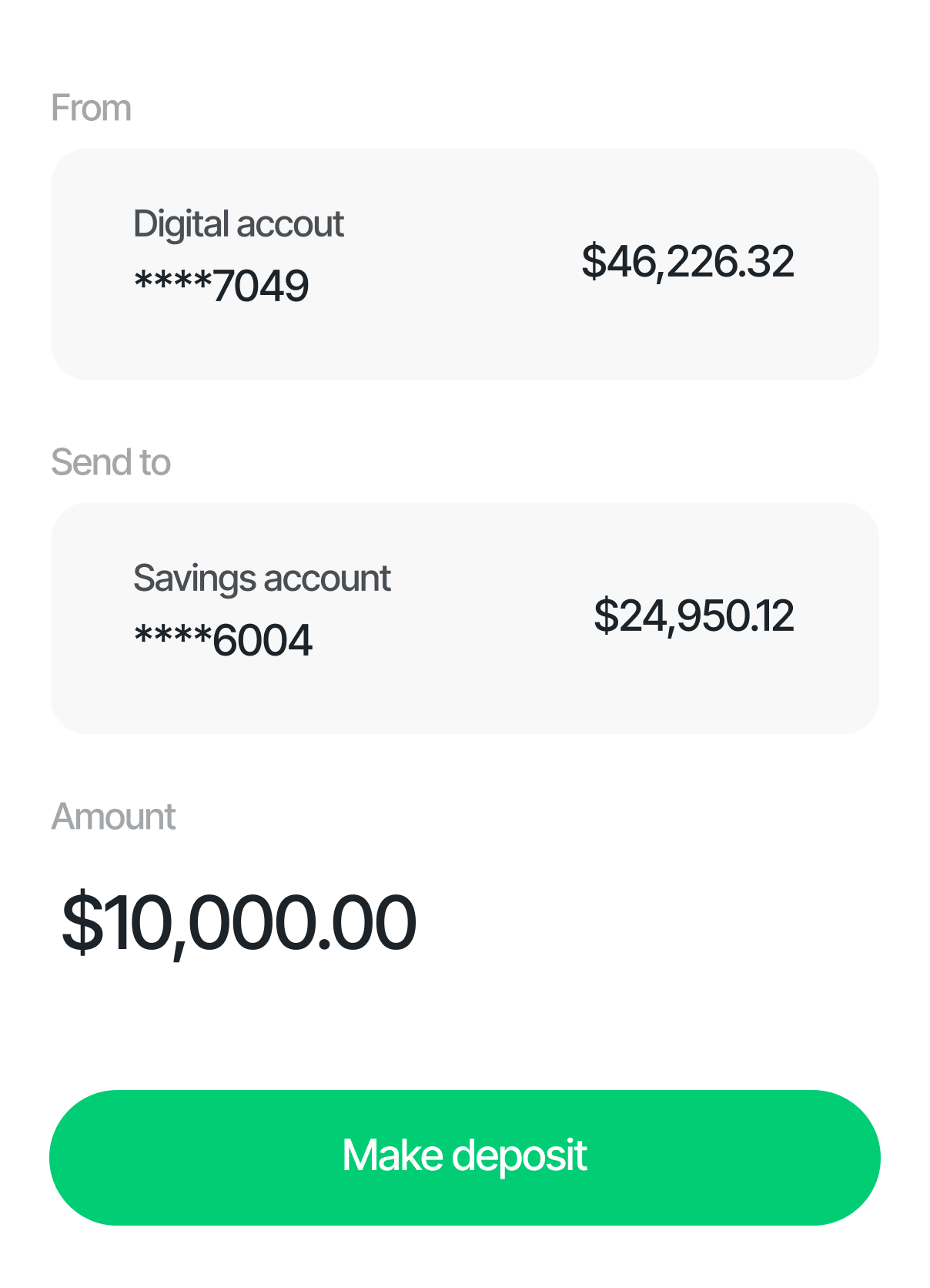 Deposit Interface 
